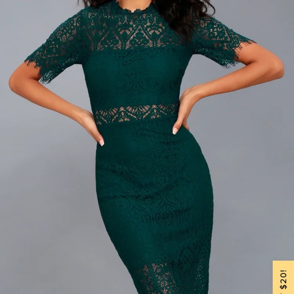 Forest Green size Medium Lace dress from Lulus